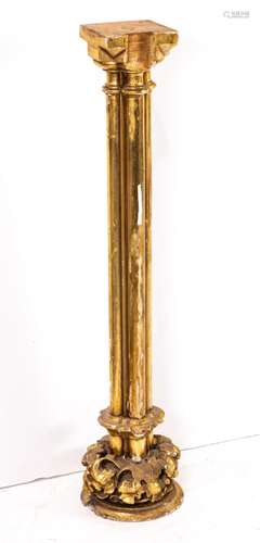 Continental giltwood and gesso miniature column