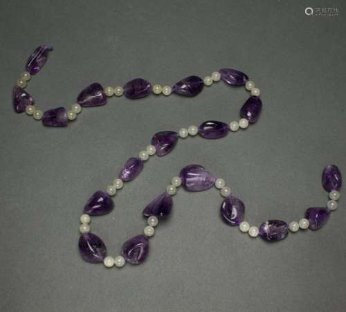 Chinese amethyst and crystal beads