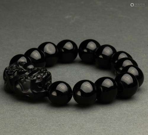 Chinese black jade Pixiu bracelet