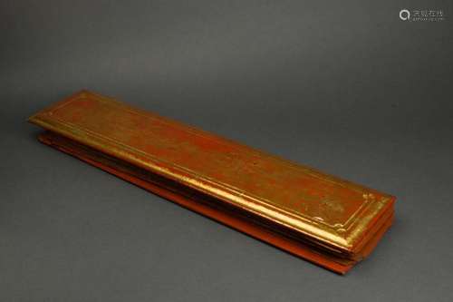 Burmese gilt lacquered Buddhist sutra covers and pages