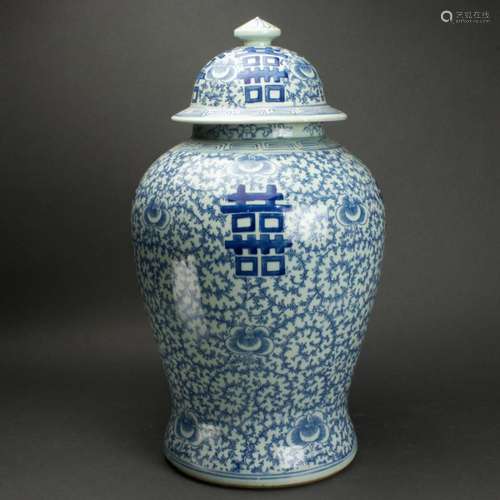 Chinese blue and white lidded ginger jar