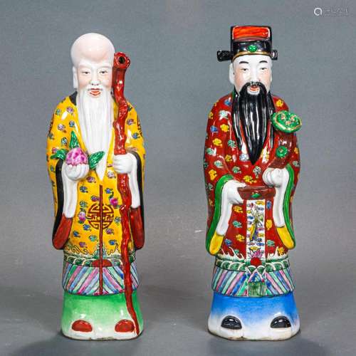 (lot of 2) Chinese famille rose figures