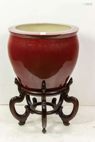 Chinese oxblood glazed jardinere