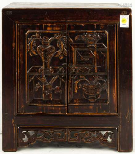 Chinese cabinet with carved doors