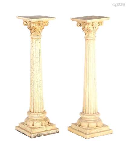 2x wooden pedestal