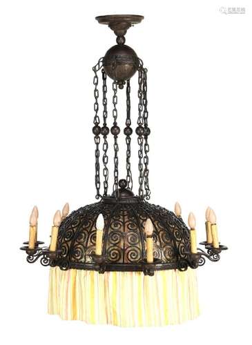 Wrought iron hanging lamp