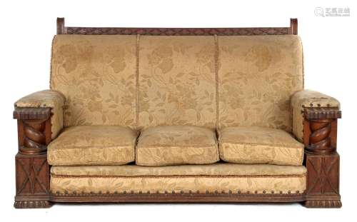 Oak 3-seater sofa