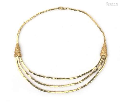 A 14 karat gold choker necklace., ca. 1950, Spritzer & F...