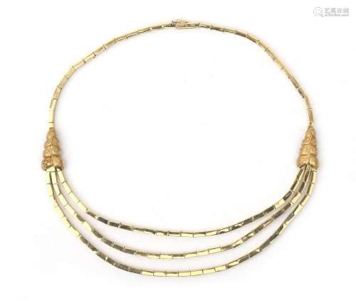 A 14 karat gold choker necklace., ca. 1950, Spritzer & F...