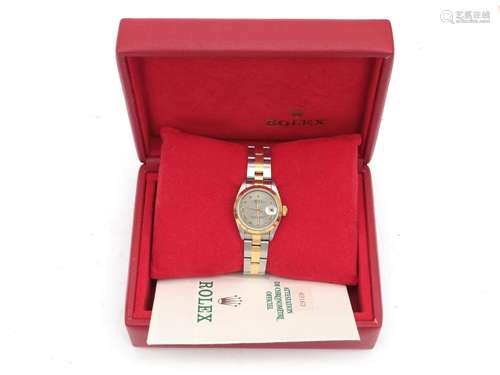 A two tone Rolex Oyster Perpetual, Date Just, lady`s wristwa...