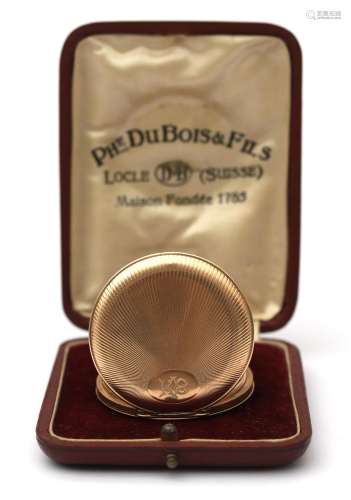 A 14 karat rose gold Longines pocket watch, ca. 1930. 4 Gran...
