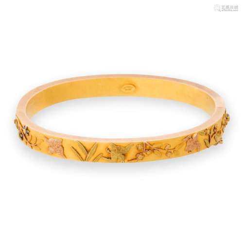 An eighteen karat tri-color gold bracelet, Tiffany & Co.