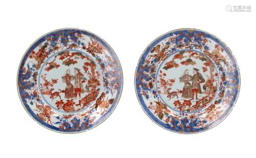 A pair of Imari porcelain 'Governor Duff' dishes. Unmarked. ...