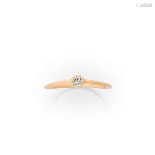 A diamond and eighteen karat gold ring, "Wave", El...