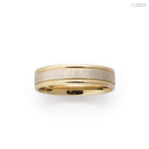 An eighteen karat gold and platinum ring