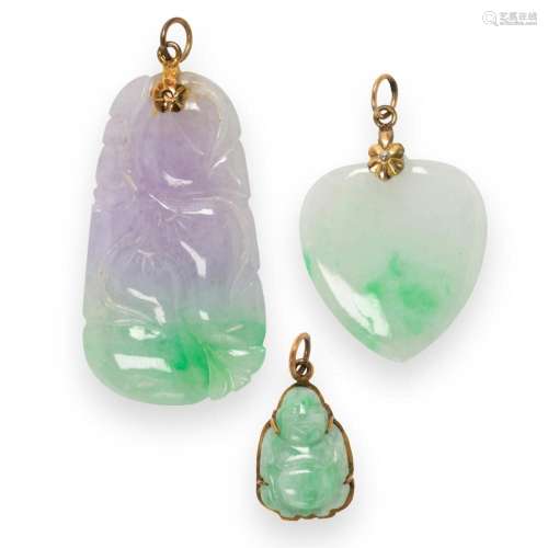 A group of jade pendants