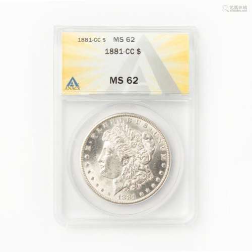 1881 Carson City Morgan silver dollar ANACS MS62