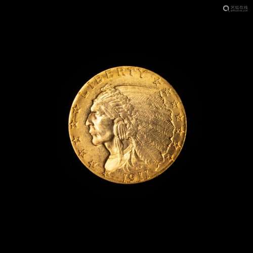 1911 $2 1/2 Gold Indian Head 'Quarter Eagle'