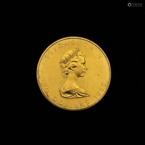 1980 Canadian Maple Leaf gold coin 1 0z