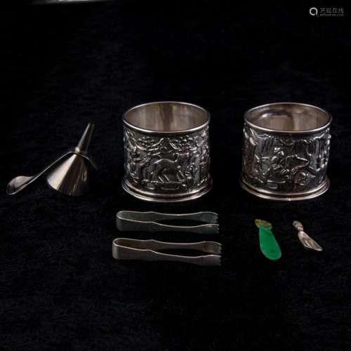 A pair of Chinese Export silver salts, each converted to sal...