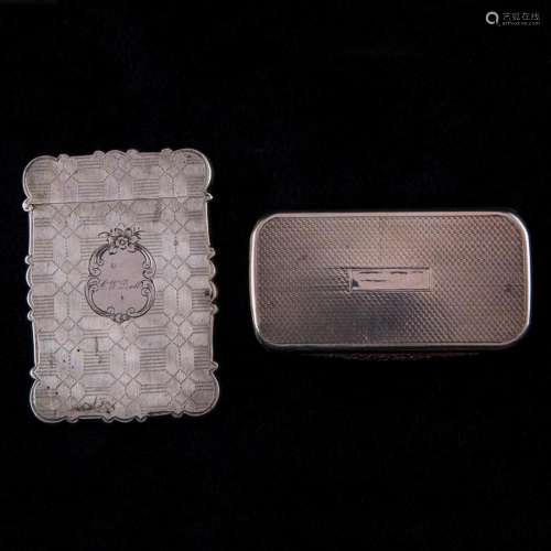 A (Lot of 2) European engine turned silver boxes, including ...
