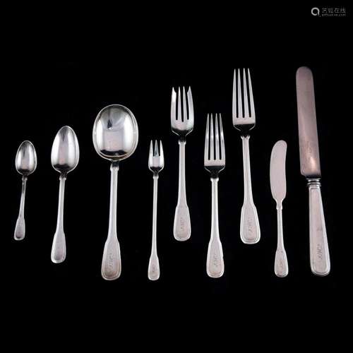 A (103 pc) Tiffany Hamilton sterling silver flatware service