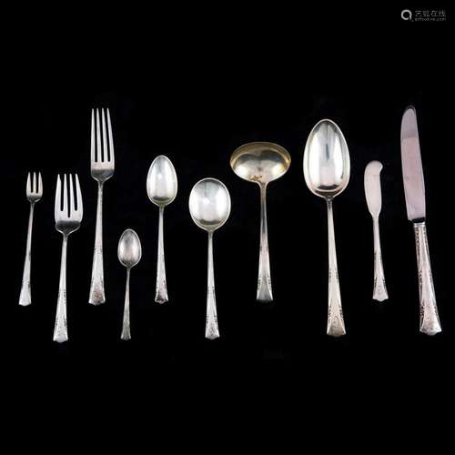 A (59 pc) Gorham Greenbrier sterling flatware service