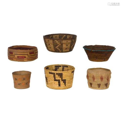 (Lot of 5) Basketry group, including Tlingit, Arts & Cra...