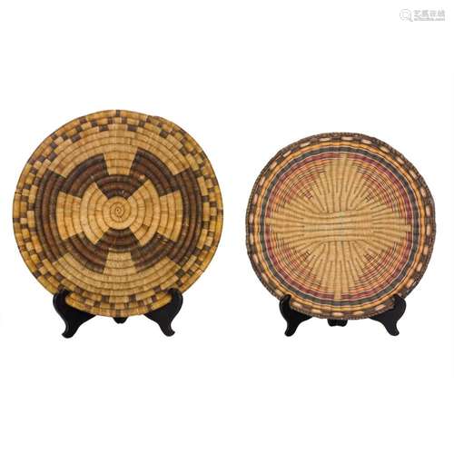 (Lot of 2) Hopi tray baskets