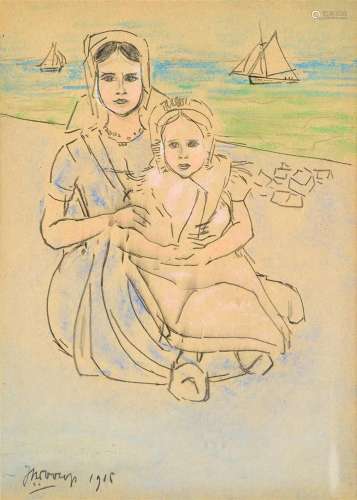 Jan Toorop (1858-1928)<br />
'Mother and child in Domburg', ...