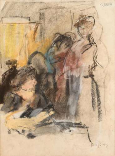 Isaac Israels (1865-1934)<br />
'L'atelier de couture, Paris...