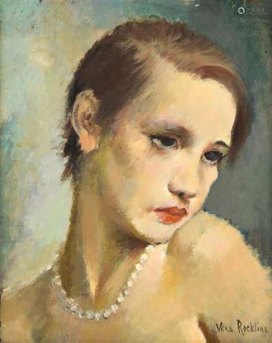 Vera Rockline (1896-1934)<br />
'Woman with necklace', signe...