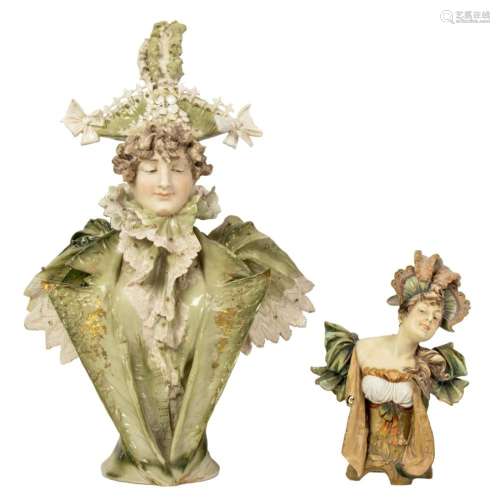 (Lot of 2) An Amphora RStK porcelain bust and Ernst Wahliss ...