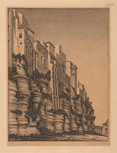 Maurits Cornelis Escher (1898-1972)<br />
'Tropea, Calabria'...