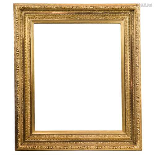 A giltwood carved and gesso decorated picture frame circa 18...