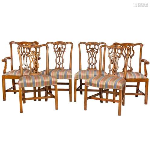 (Lot of 6) Chippendale style dining chairs