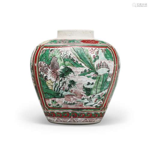 A WUCAI 'LANDSCAPE’ JAR