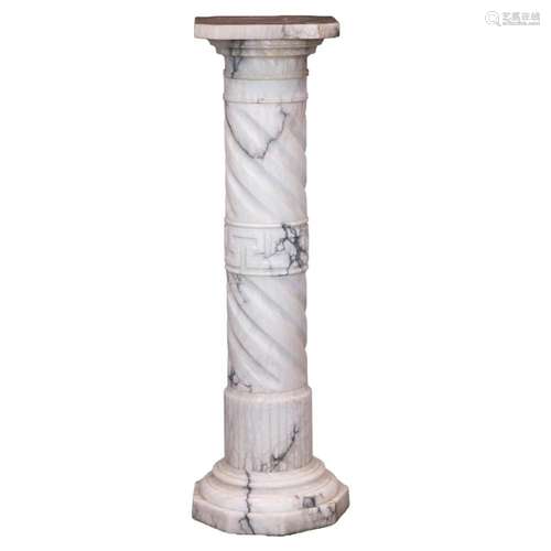 A Neoclassical style alabaster pedestal