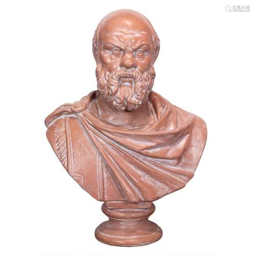 A terracotta bust of Socrates