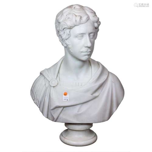 An Italian marble portrait bust of a gentleman