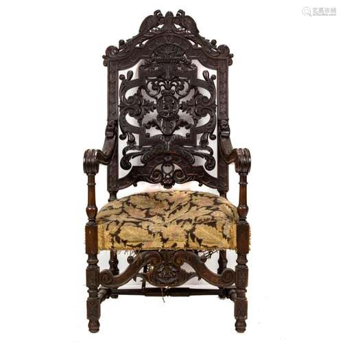 A Baroque style rein back chair