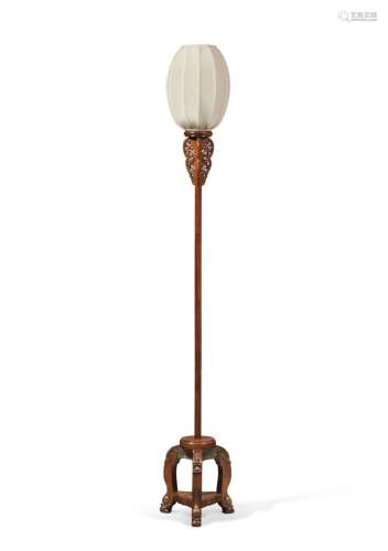 AN IMPORTANT AND EXTREMELY RARE THREE-LEGGED HUANGHUALI LAMP...