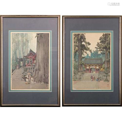 (lot of 2) Hiroshi Yoshida (1876-1950) woodblock prints