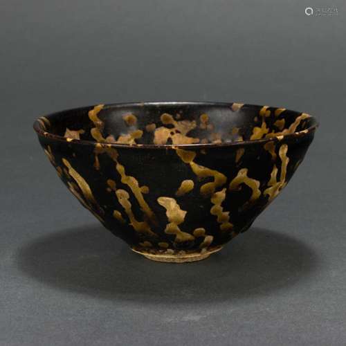 Chinese Jizhou 'tortoise shell' glazed bowl