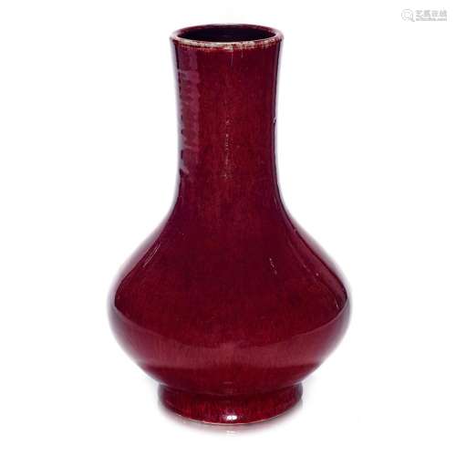 Chinese ox-blood red glazed vase