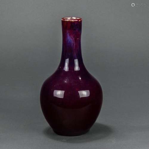 Chinese flambe glazed globular vase