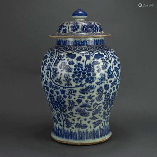 Chinese blue and white jar and cover