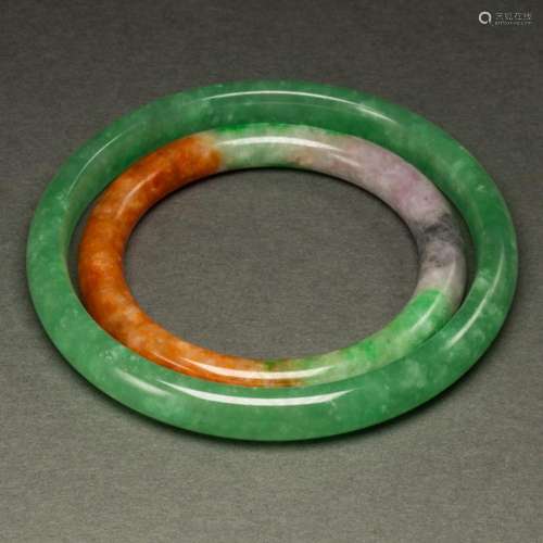 (lot of 2) Chinese jadeite bangles