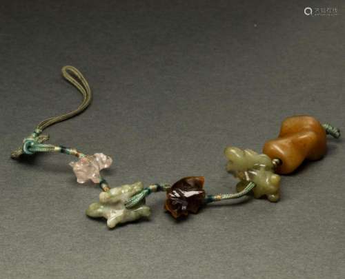 Group of Chinese jade and hardstone beads