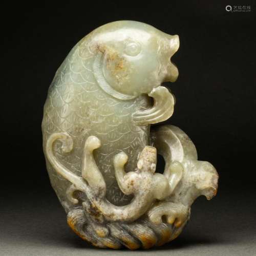 Chinese celadon jade carving